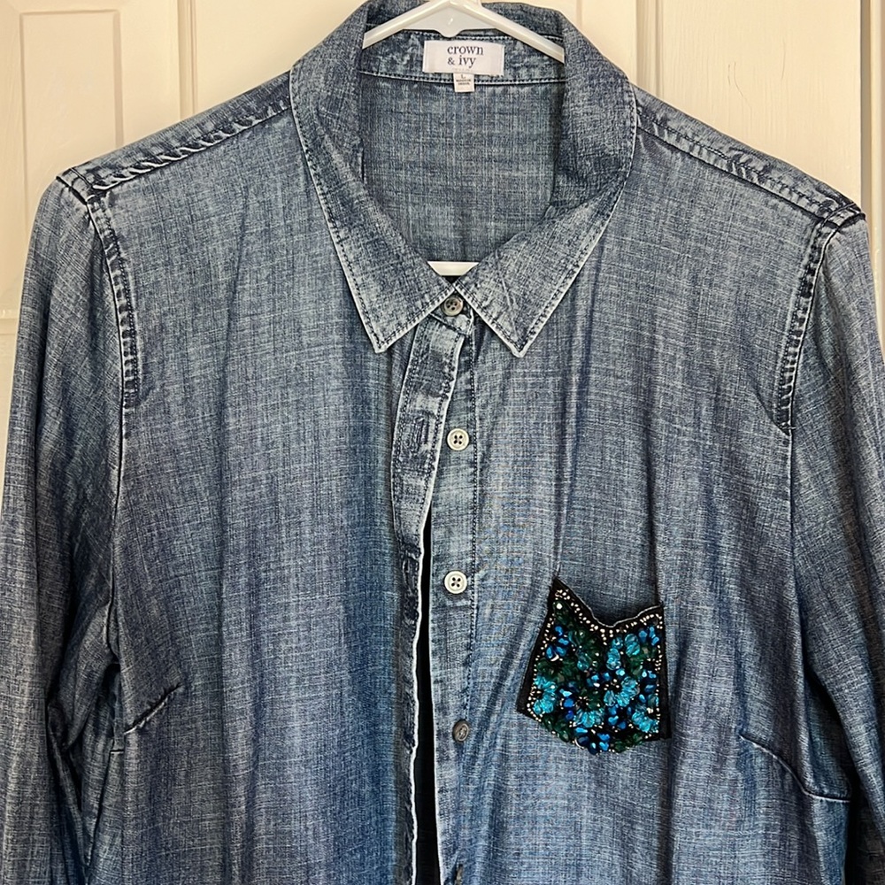 Jean button up - Picture 3 of 4